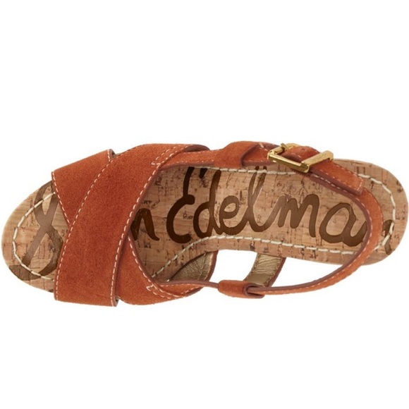 Sam Edelman | Mae | Suede Ginger spice Platform Heels |  Retro Chunky Heel | 7.5 - Picture 8 of 12